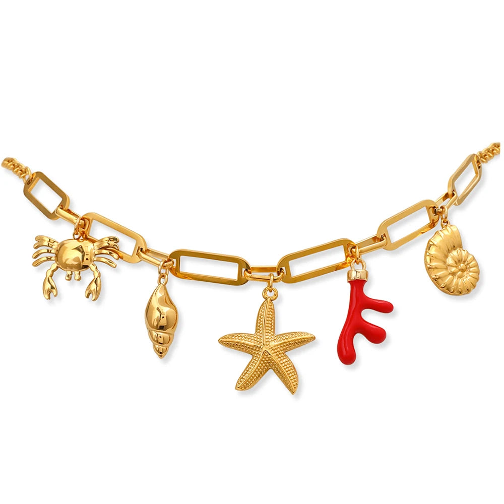 Veloura Starfish Charm - 18k Gold-Plated Stainless Steel