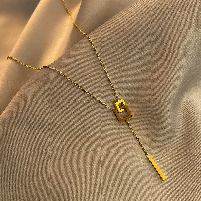 Veloura Geometric Square Pendant Necklace