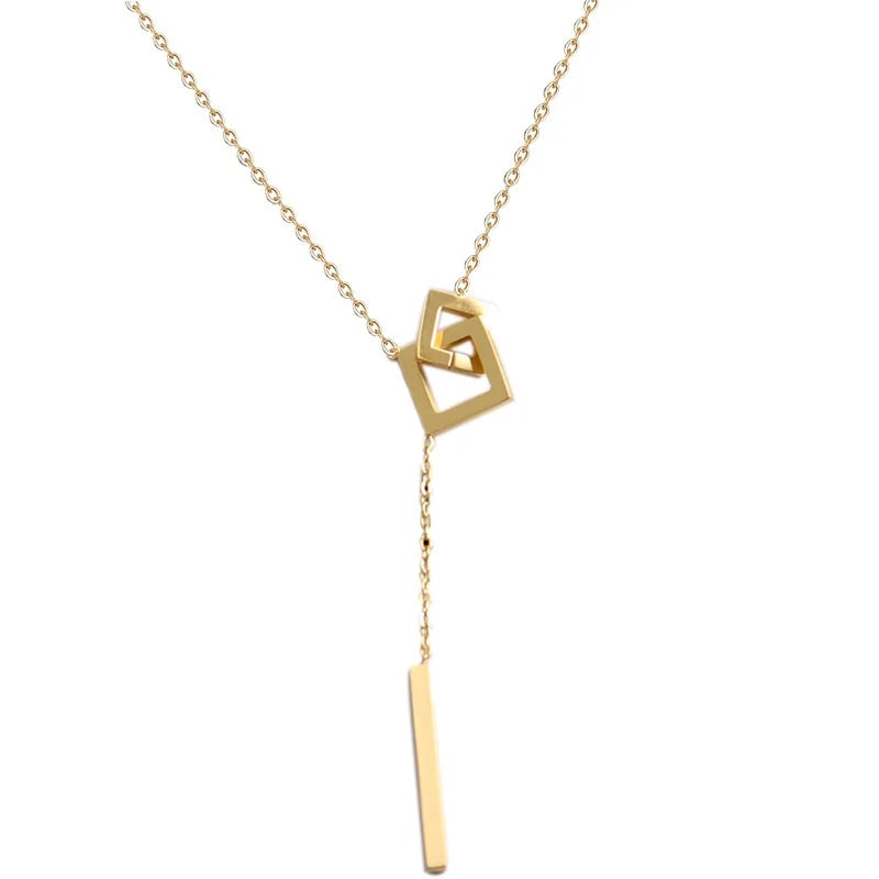 Veloura Geometric Square Pendant Necklace