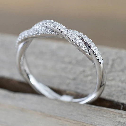 Veloura Twist CZ Ring - Sterling Silver