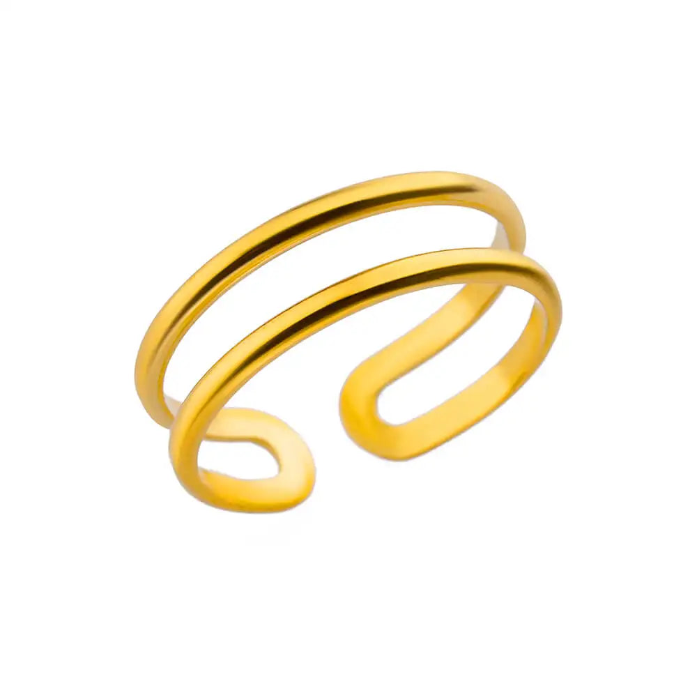 Veloura Aurelia Rings – Stainless Steel Classic Gold Wedding Design