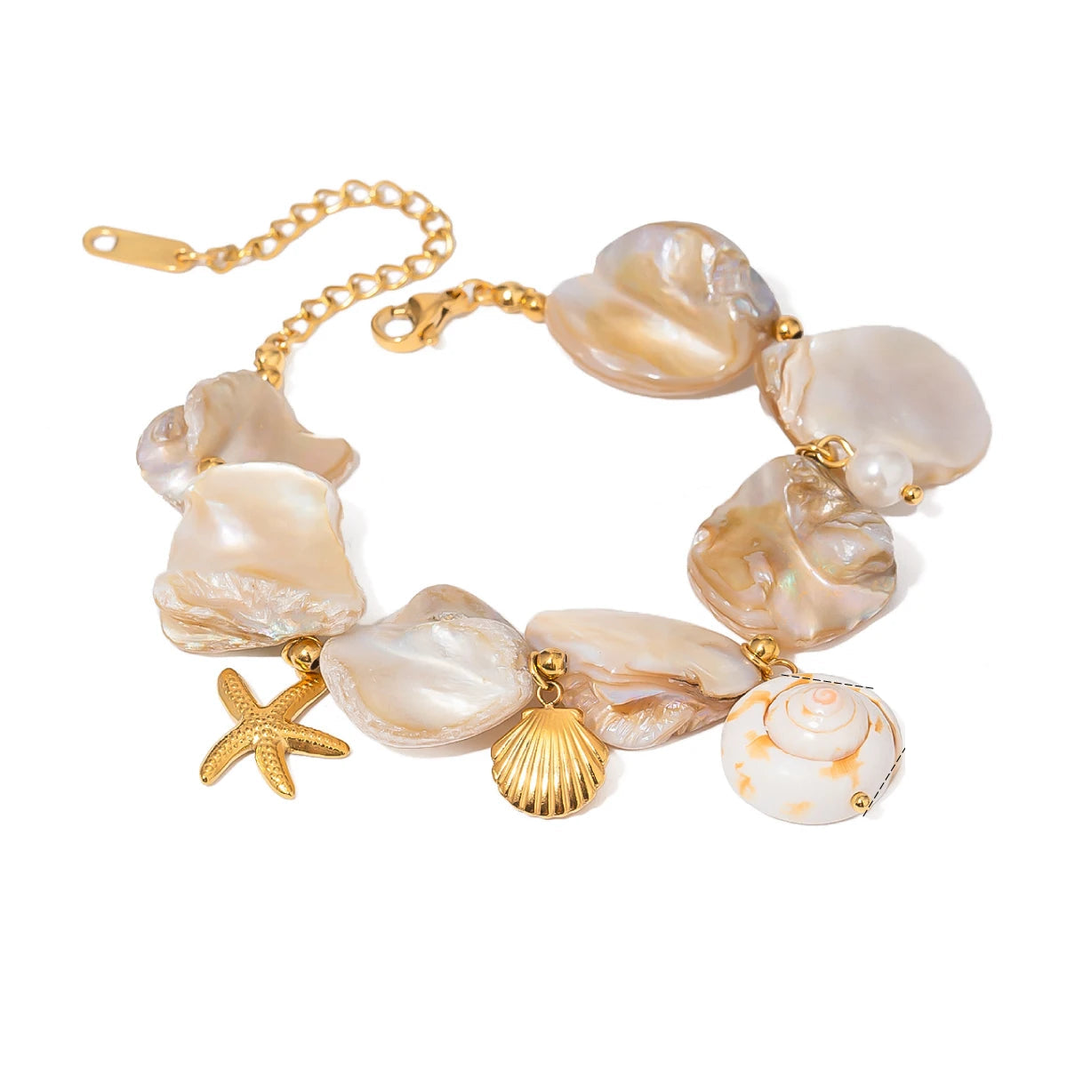 Veloura Ocean Charm Set - Shell, Starfish & Metal Elements