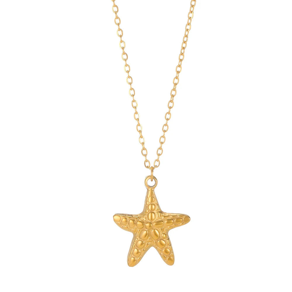 Veloura Oceana Pendant Necklace – Conch Shell Starfish Design