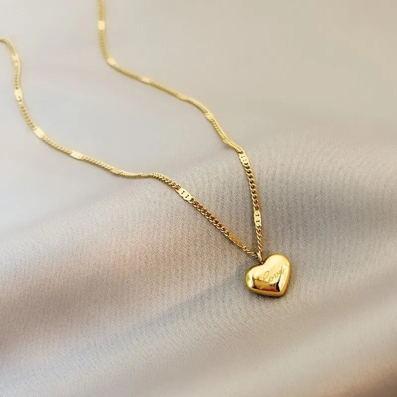 Veloura Gold Peach Heart Necklace