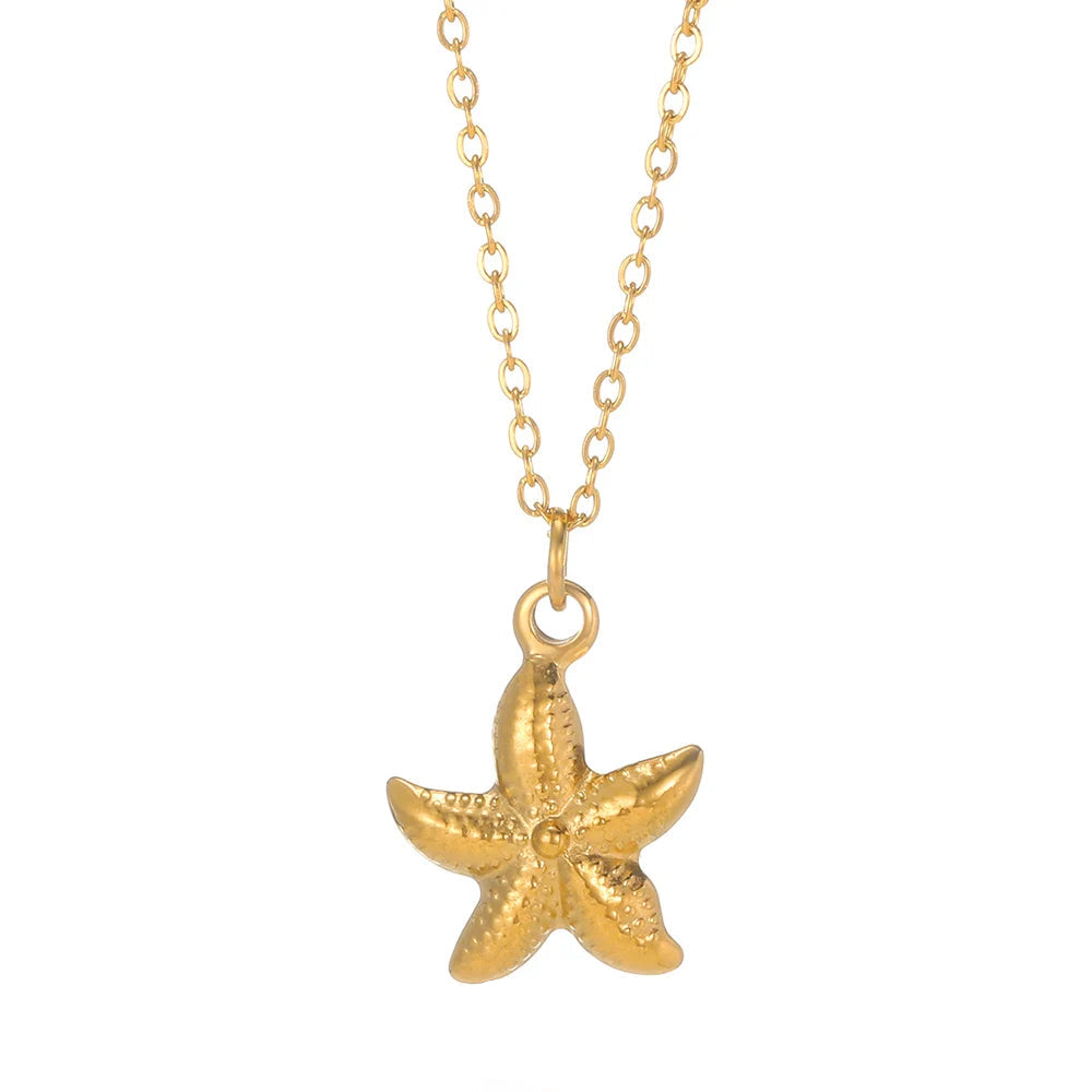 Veloura Oceana Pendant Necklace – Conch Shell Starfish Design