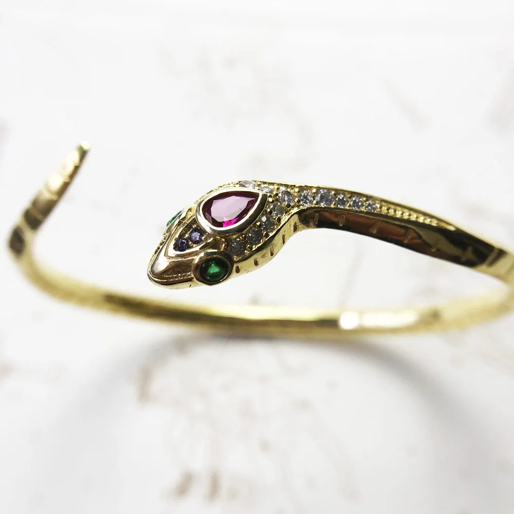 Veloura Serpent Bangle - Gold-Plated Alloy