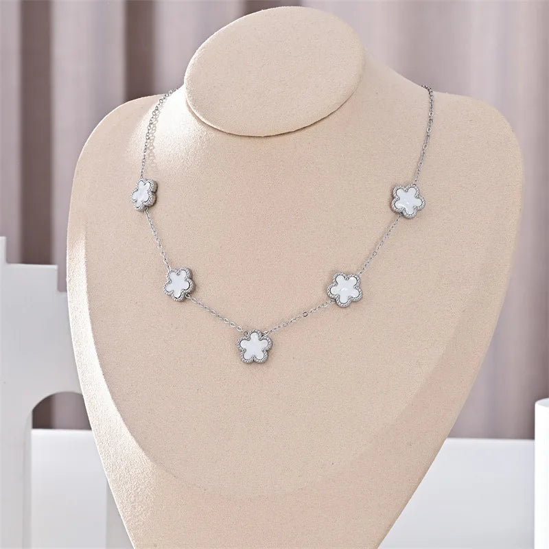 Veloura Fleur Clover Necklace – Stainless Steel