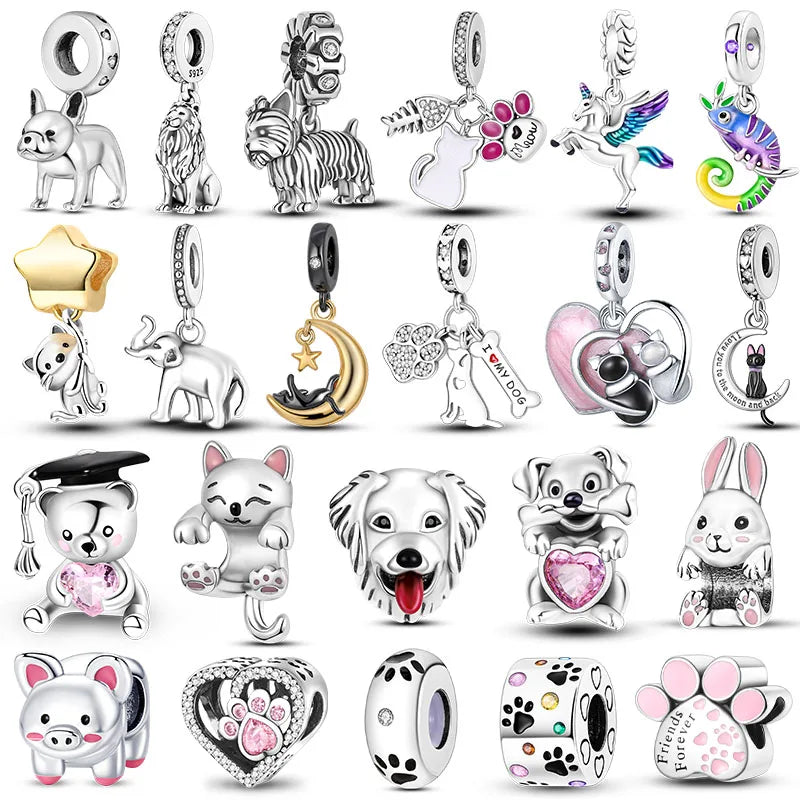 Animals Series Charms Beads- Sterling Silver