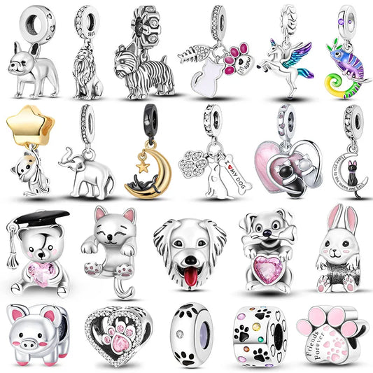 Veloura Animal Charms - 925 Sterling Silver & Beads