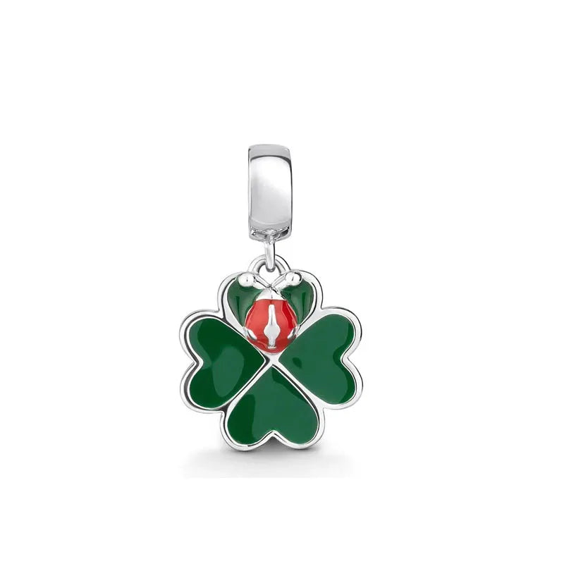 Veloura Green Clover Bead - 925 Sterling Silver Plated