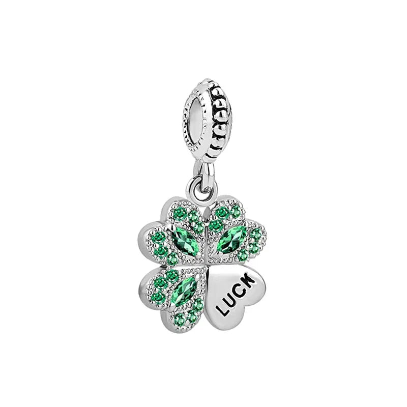 Green Clover Bead Pendant for European DIY Bracelet