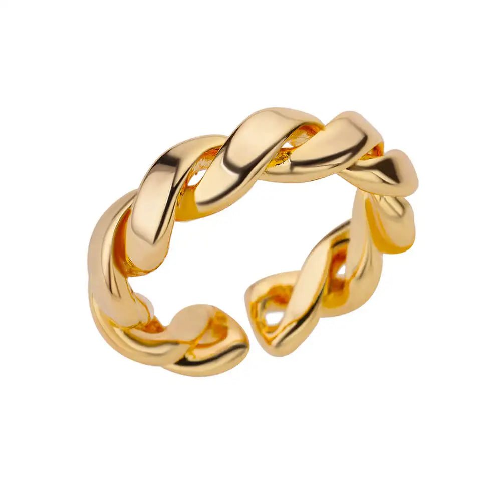 Veloura Aurelia Rings – Stainless Steel Classic Gold Wedding Design