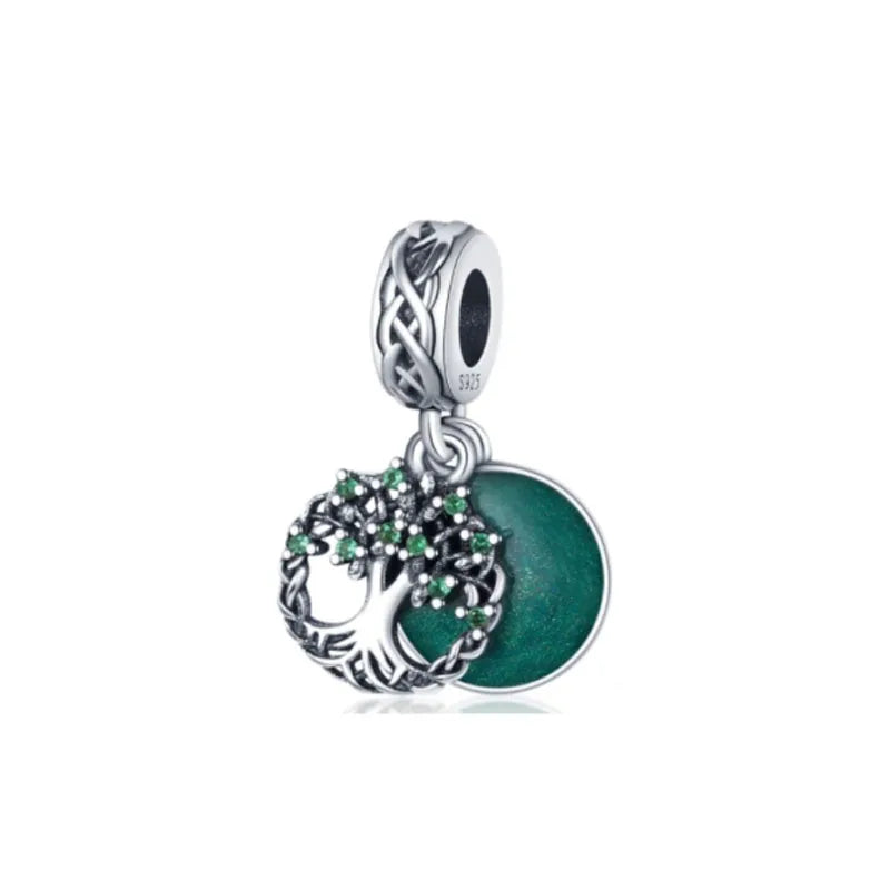 Green Clover Bead Pendant for European DIY Bracelet