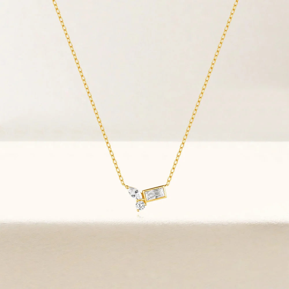 Veloura Eternal Heart Necklace –  Zircon Water Drop Design