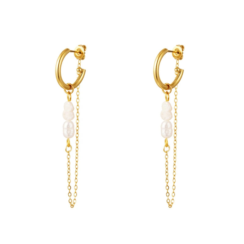 Veloura Pearl Elegance Earrings –  Silver Luxury