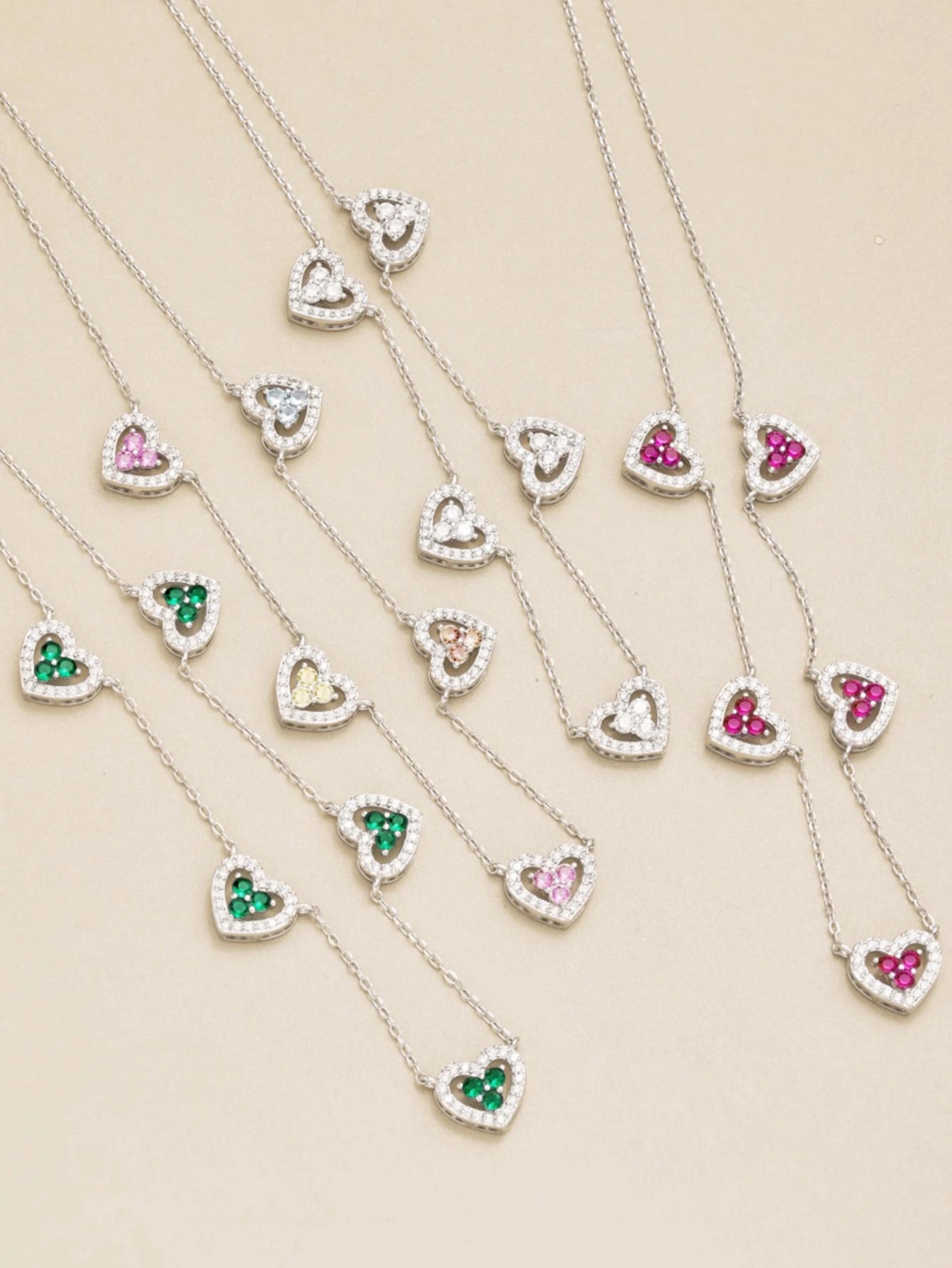 Veloura Hollow Heart Zircon Necklace