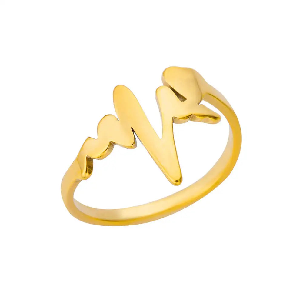 Veloura Aurelia Rings – Stainless Steel Classic Gold Wedding Design