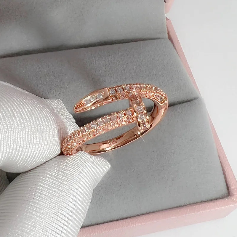 Veloura Screw Zircon Ring - Luxe Copper