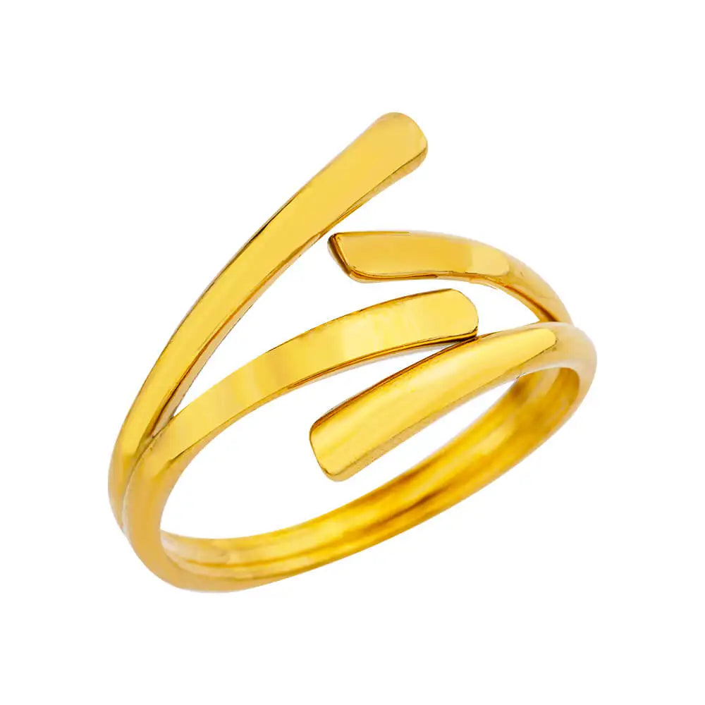 Veloura Aurelia Rings – Stainless Steel Classic Gold Wedding Design