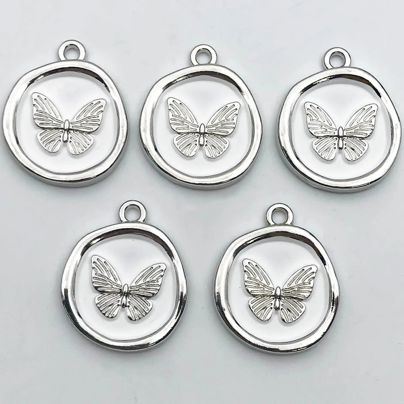 Veloura Butterfly & Cross Metal Alloy Charms - Black Series Pendants