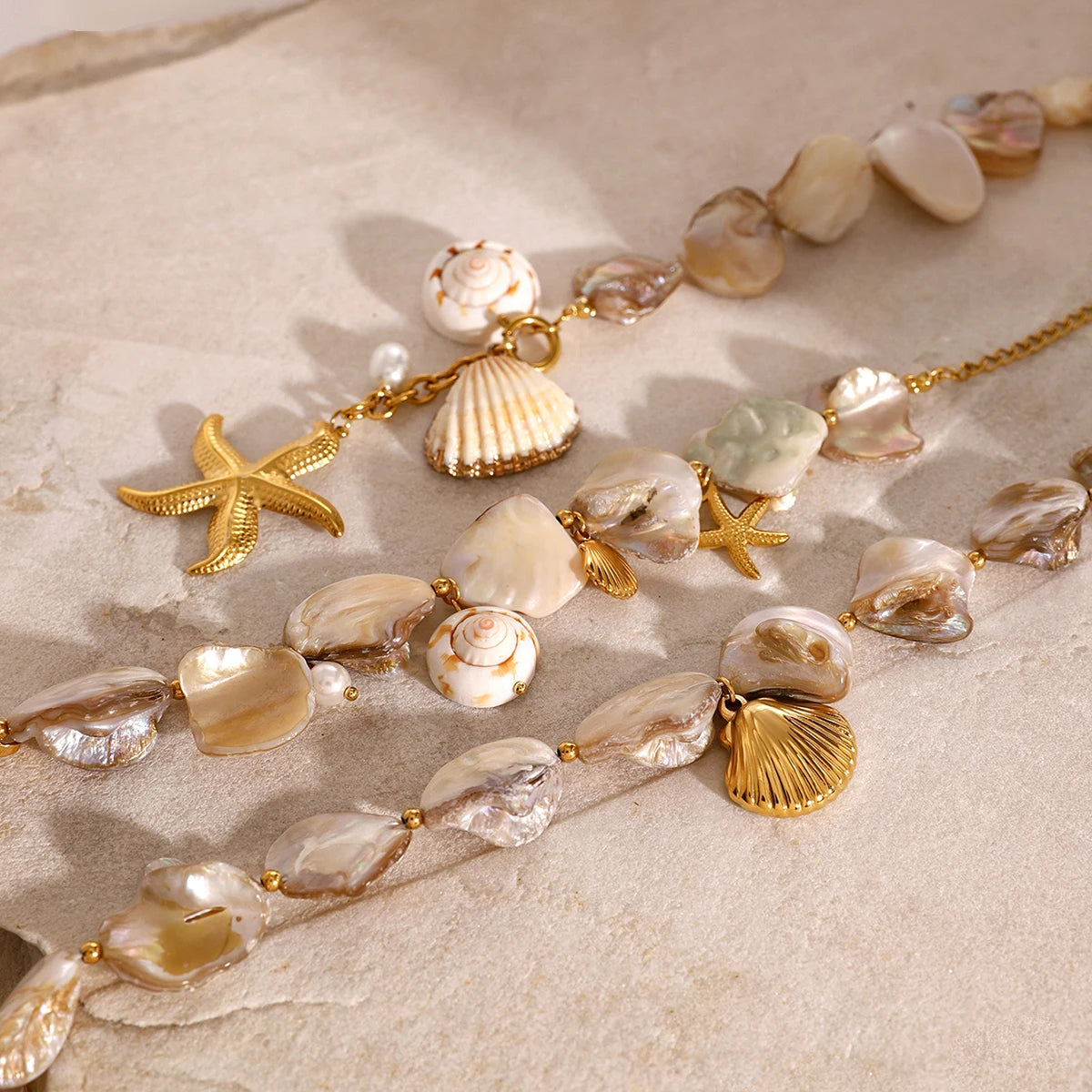 Veloura Ocean Charm Set - Shell, Starfish & Metal Elements