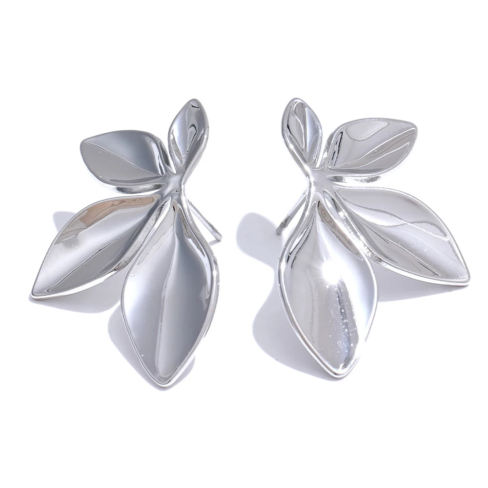 Veloura Yhpup Stainless Steel Leaves Earrings – Waterproof Jewelry