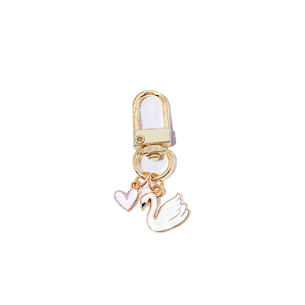 Veloura Swan Love Keychain - Exquisite Black & White