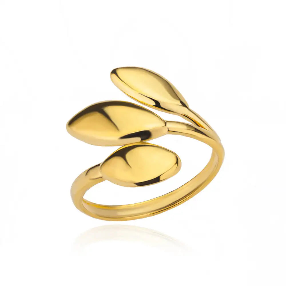 Veloura Aurelia Rings – Stainless Steel Classic Gold Wedding Design