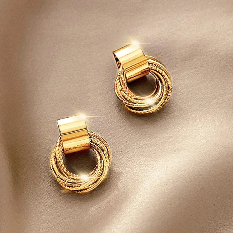 Veloura Enamel Circle Studs - Crystal & Luxe Alloy