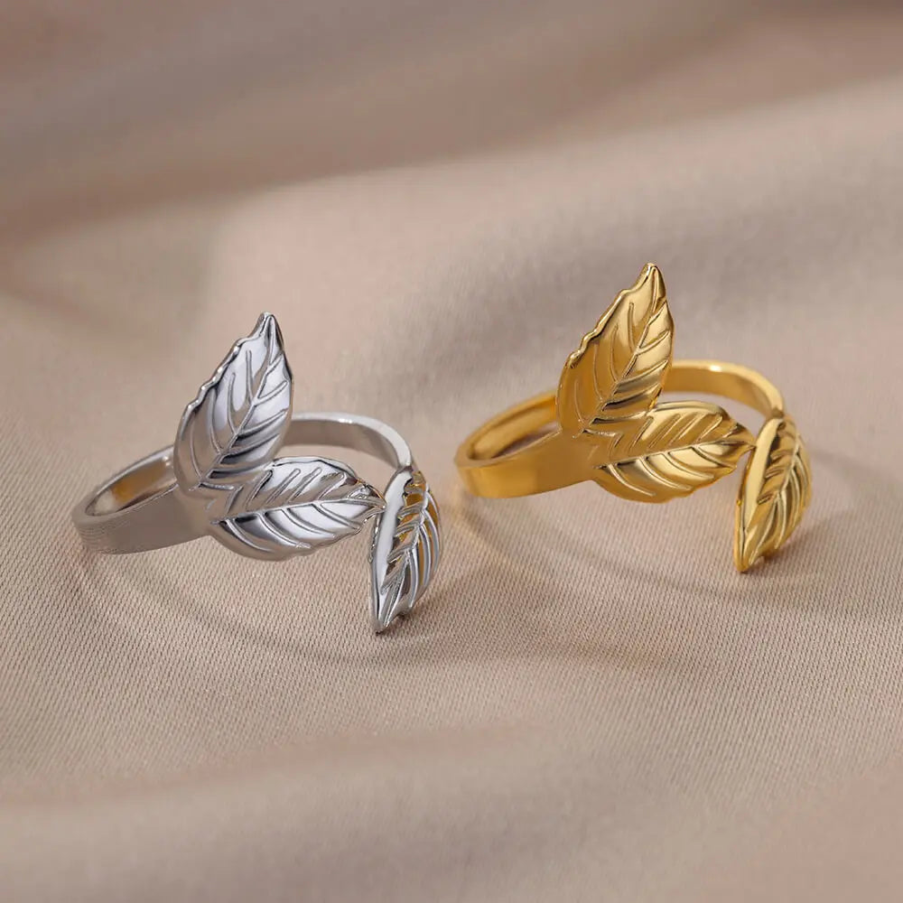 Veloura Aurelia Rings – Stainless Steel Classic Gold Wedding Design