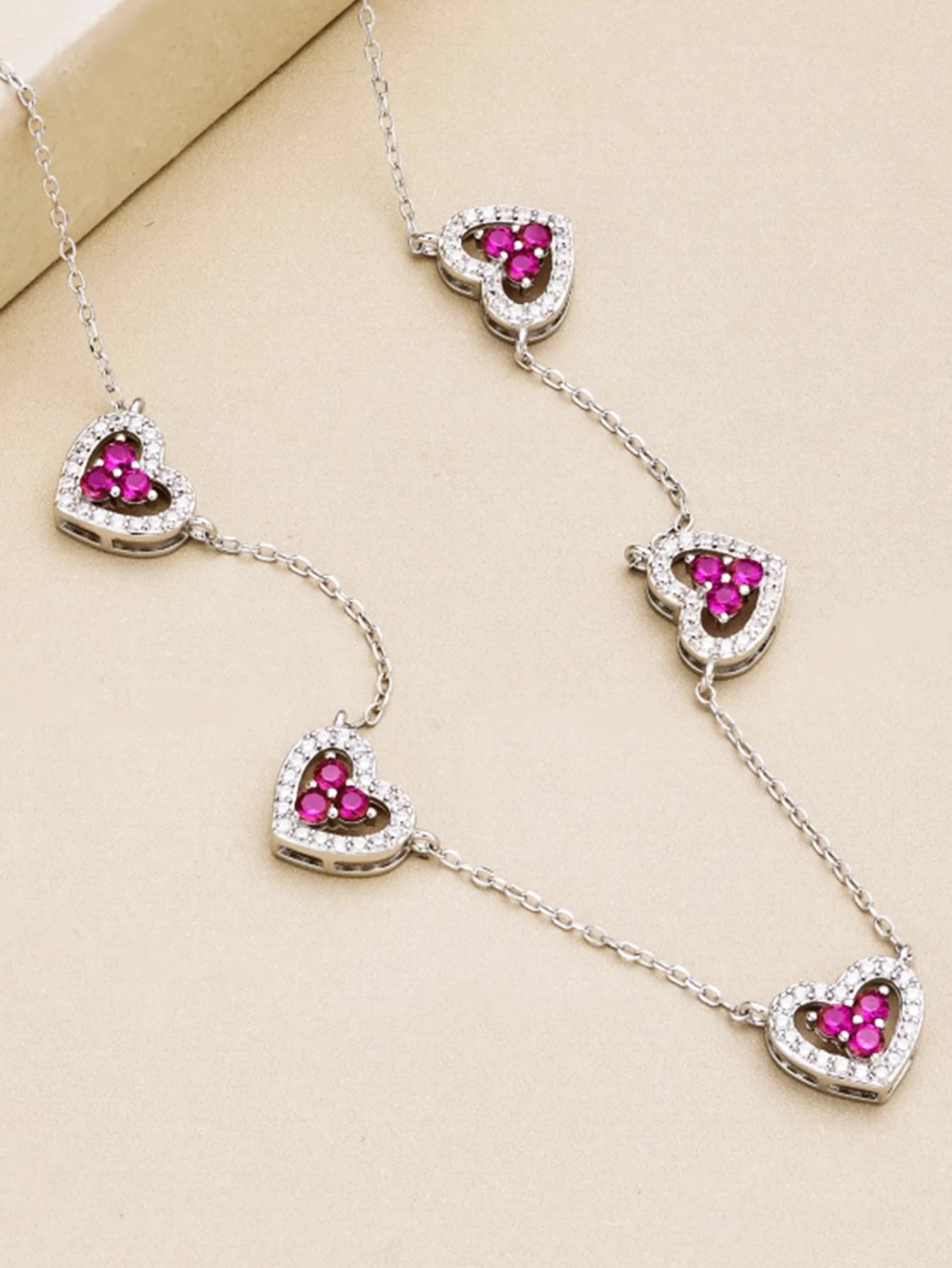 Veloura Hollow Heart Zircon Necklace