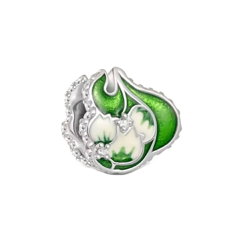 Veloura Green Clover Bead - 925 Sterling Silver Plated