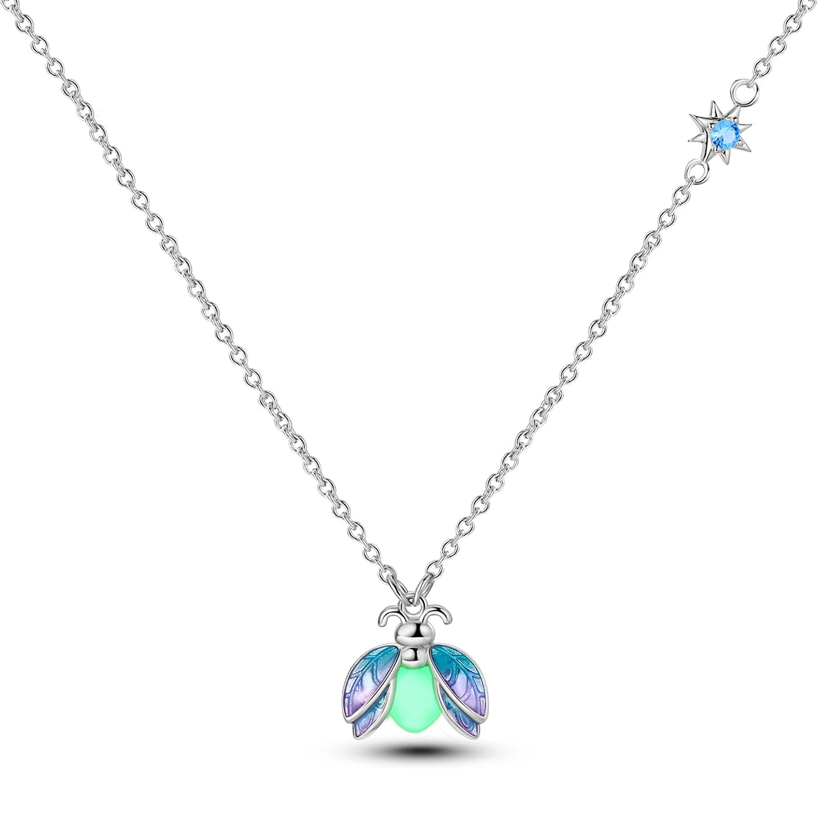 Veloura Firefly Heart Necklace –Luminous Zircon Pendant Design