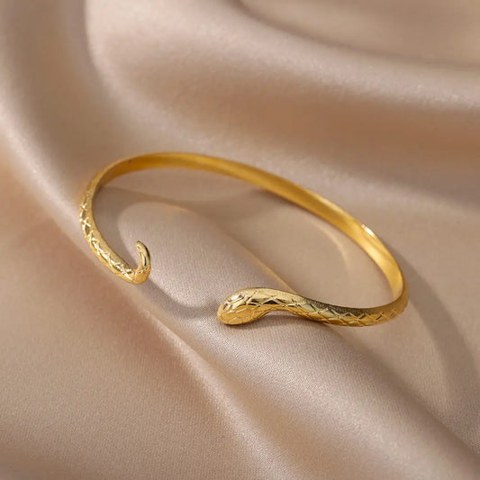 Veloura Serpent Bangle - Gold-Plated Stainless Steel