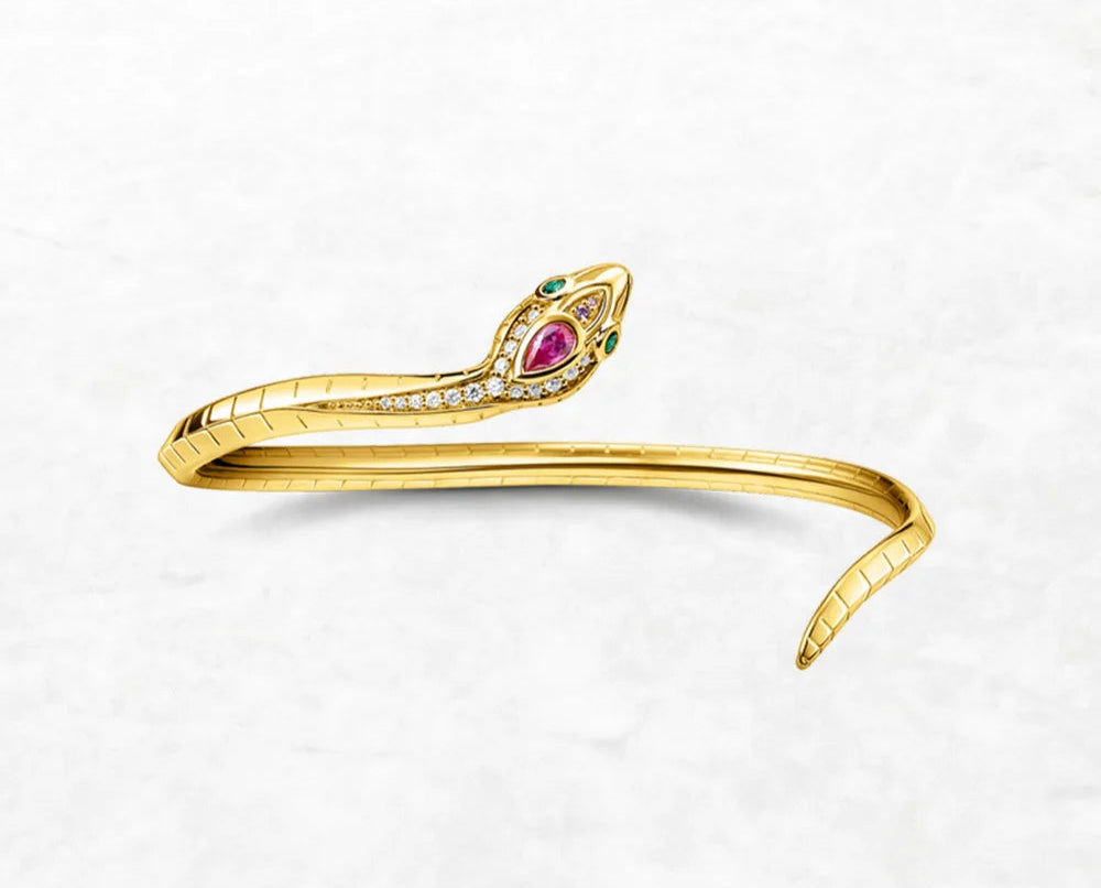 Veloura Serpent Bangle - Gold-Plated Alloy