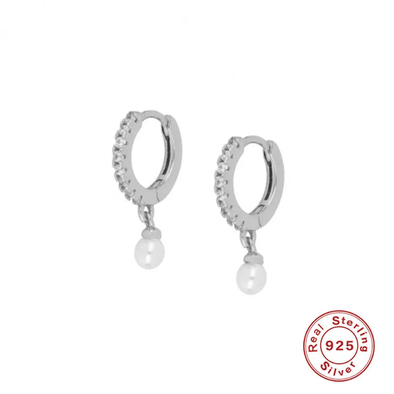 Veloura Pearl Elegance Earrings –  Silver Luxury