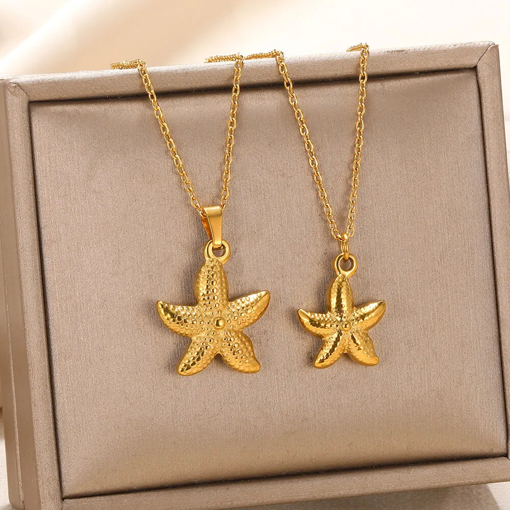 Veloura Oceana Pendant Necklace – Conch Shell Starfish Design