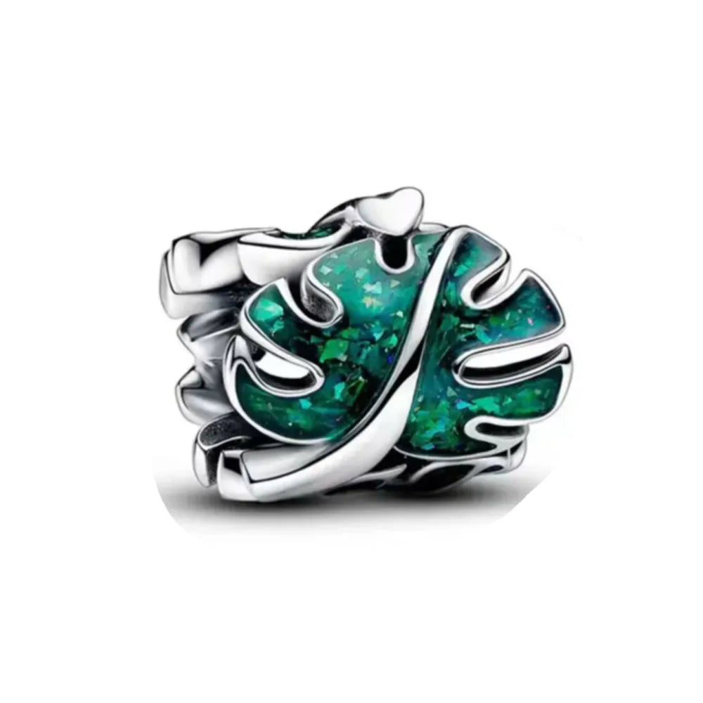 Veloura Green Clover Bead - 925 Sterling Silver Plated