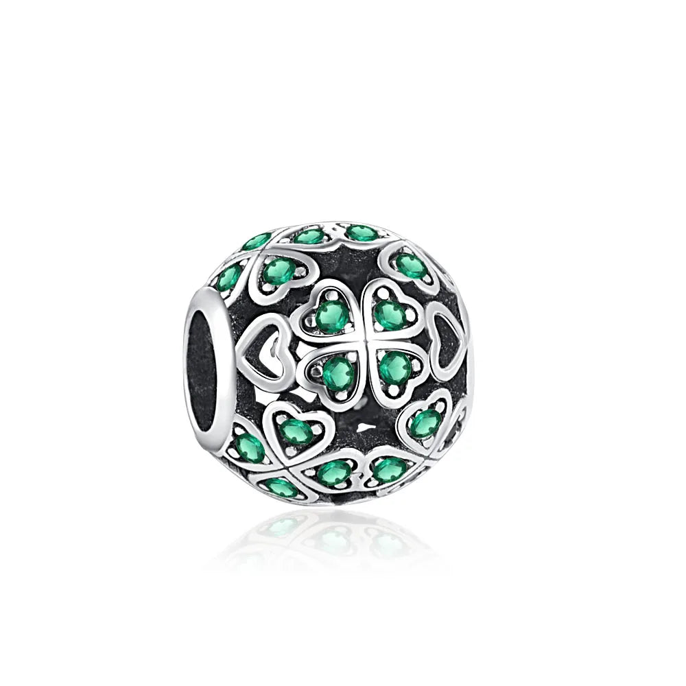 Veloura Green Clover Bead - 925 Sterling Silver Plated