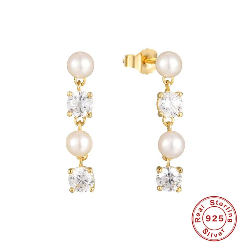 Veloura Pearl Elegance Earrings –  Silver Luxury