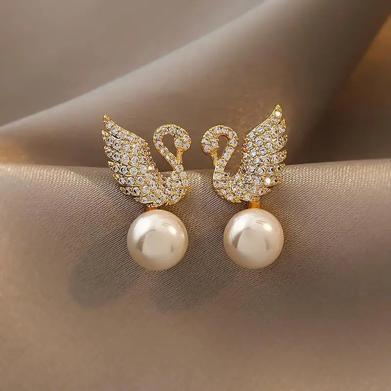 Veloura Swan Zircon Studs - S925 Sterling Silver