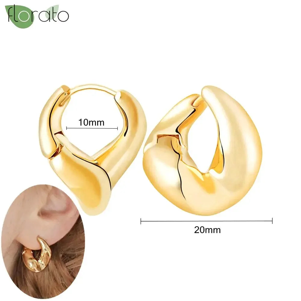 Veloura Vintage Gold Hoop Earrings – 925 Sterling Silver Elegance