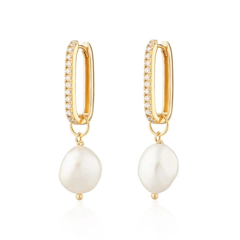 Veloura Pearl Elegance Earrings –  Silver Luxury