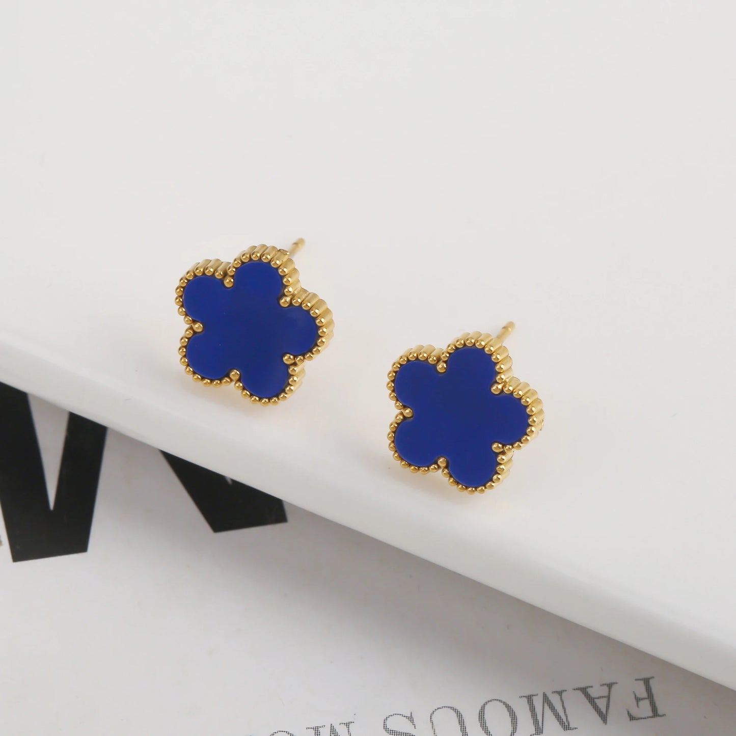 Veloura Blossom Luxury Earrings – Stainless Steel Clover Elegance