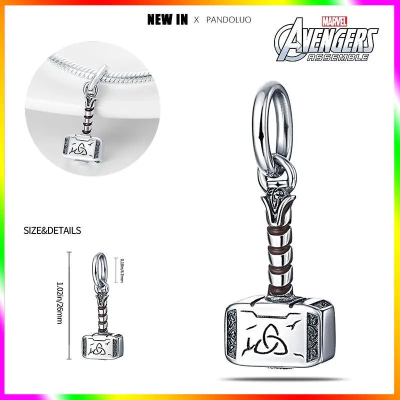 Marvel Captain America Wolverine Charm Beads Sterling Silver