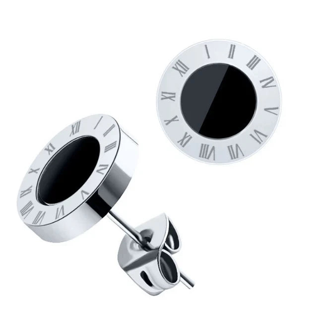 Veloura Roman Noir Set – Stainless Steel & Black Enamel Roman Numeral