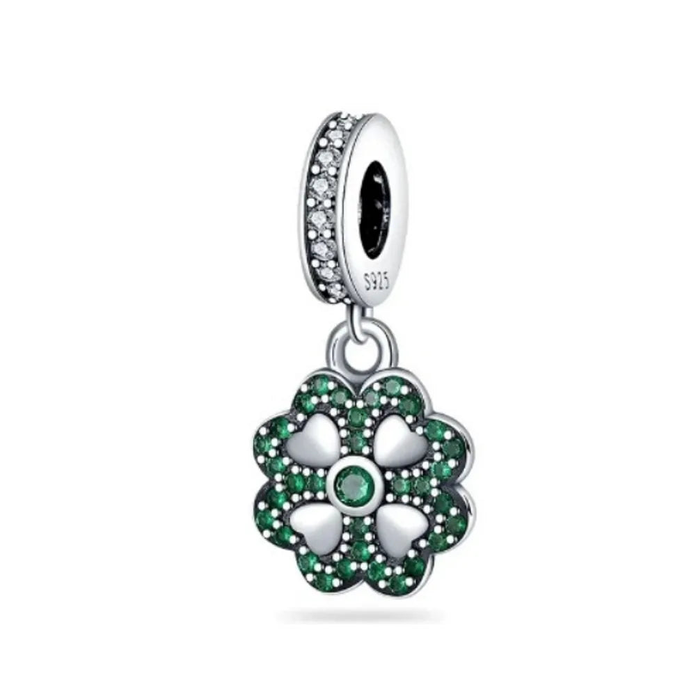 Veloura Green Clover Bead - 925 Sterling Silver Plated