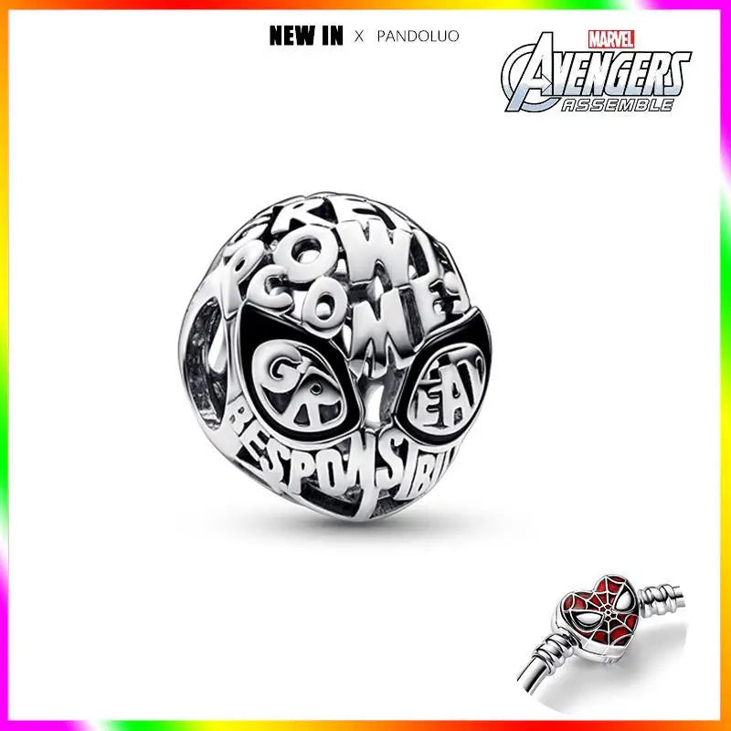 Marvel Captain America Wolverine Charm Beads Sterling Silver