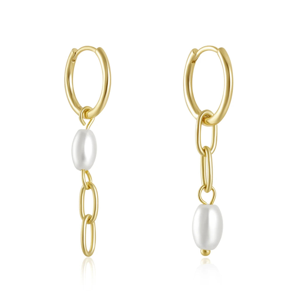 Veloura Pearl Elegance Earrings –  Silver Luxury