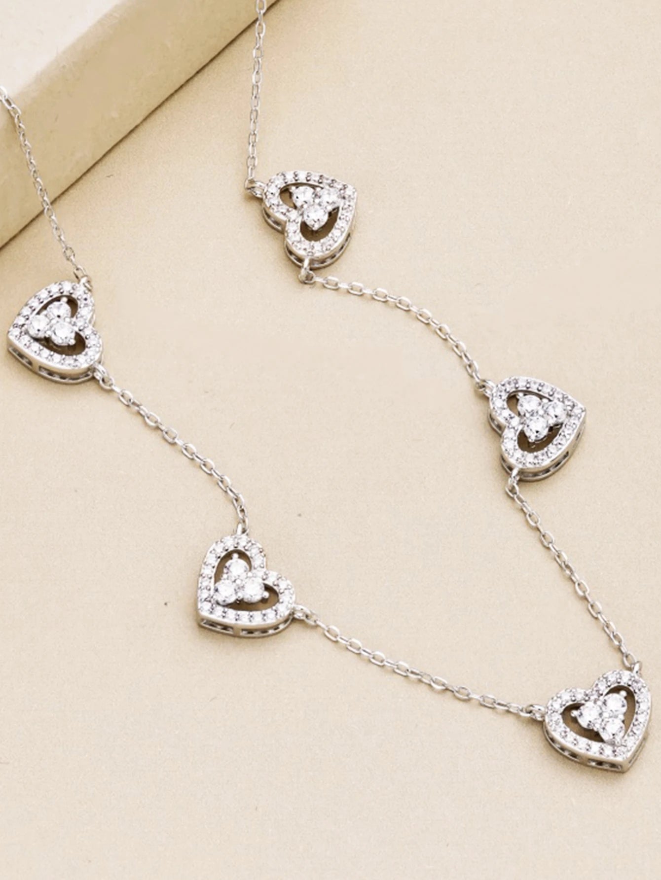 Veloura Hollow Heart Zircon Necklace